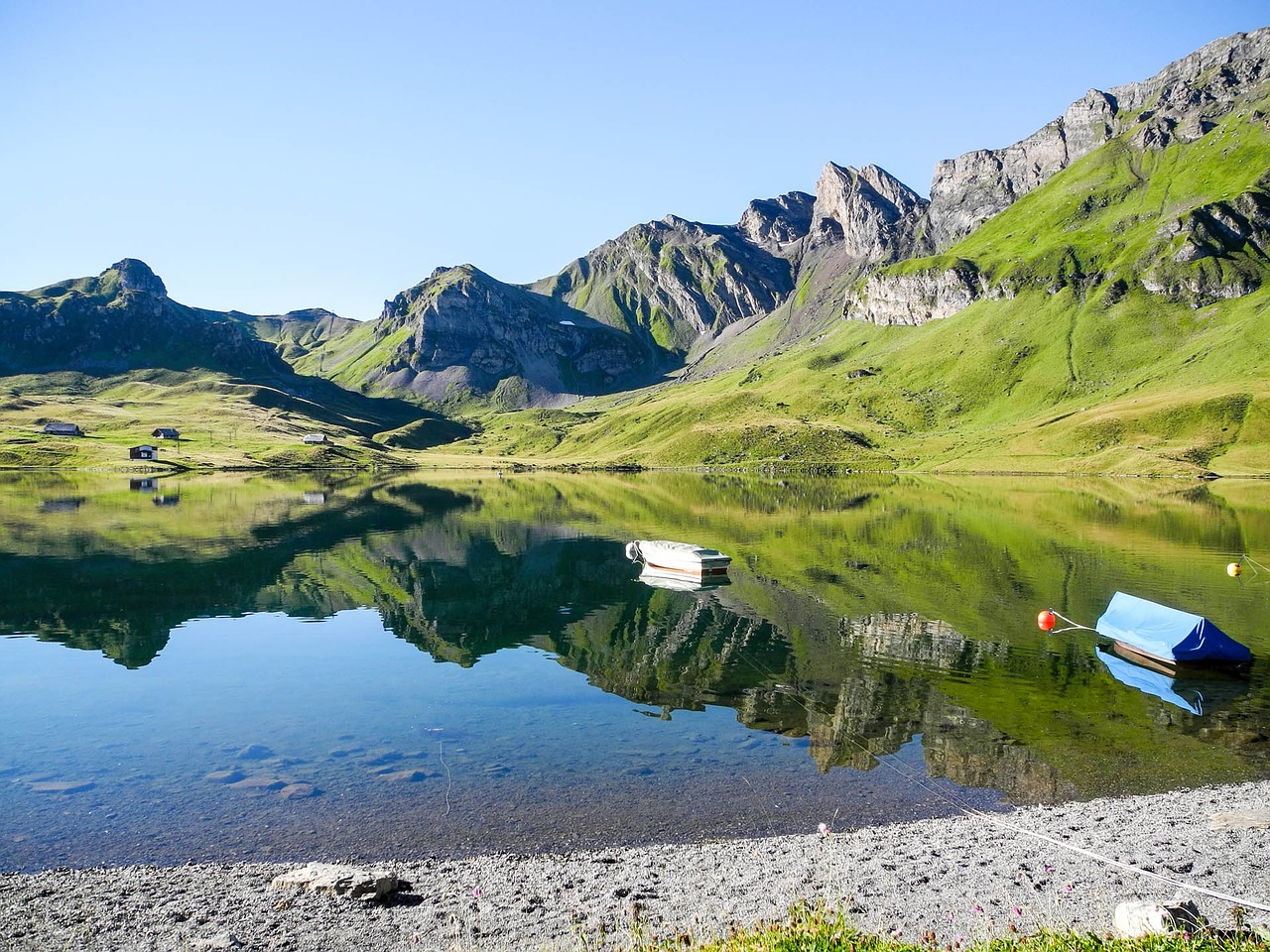 Melchseefrutt, Kalnai, Kalnų Viršūnių Susitikimas, Alpių Ežeras, Bergsee, Berghaus, Kalnų Namelis, Gamta, Šveicarija, Alpių