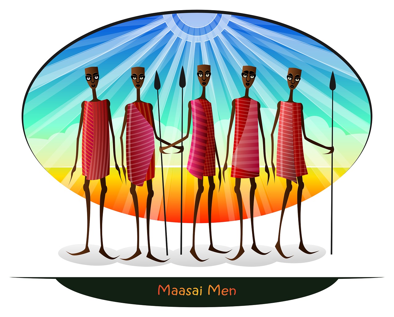 Vyrai, Afrika, Žmonės, Masai, Karys, Ietis, Tradicinis Drabužis, Afrikos, Etninis, Kultūra