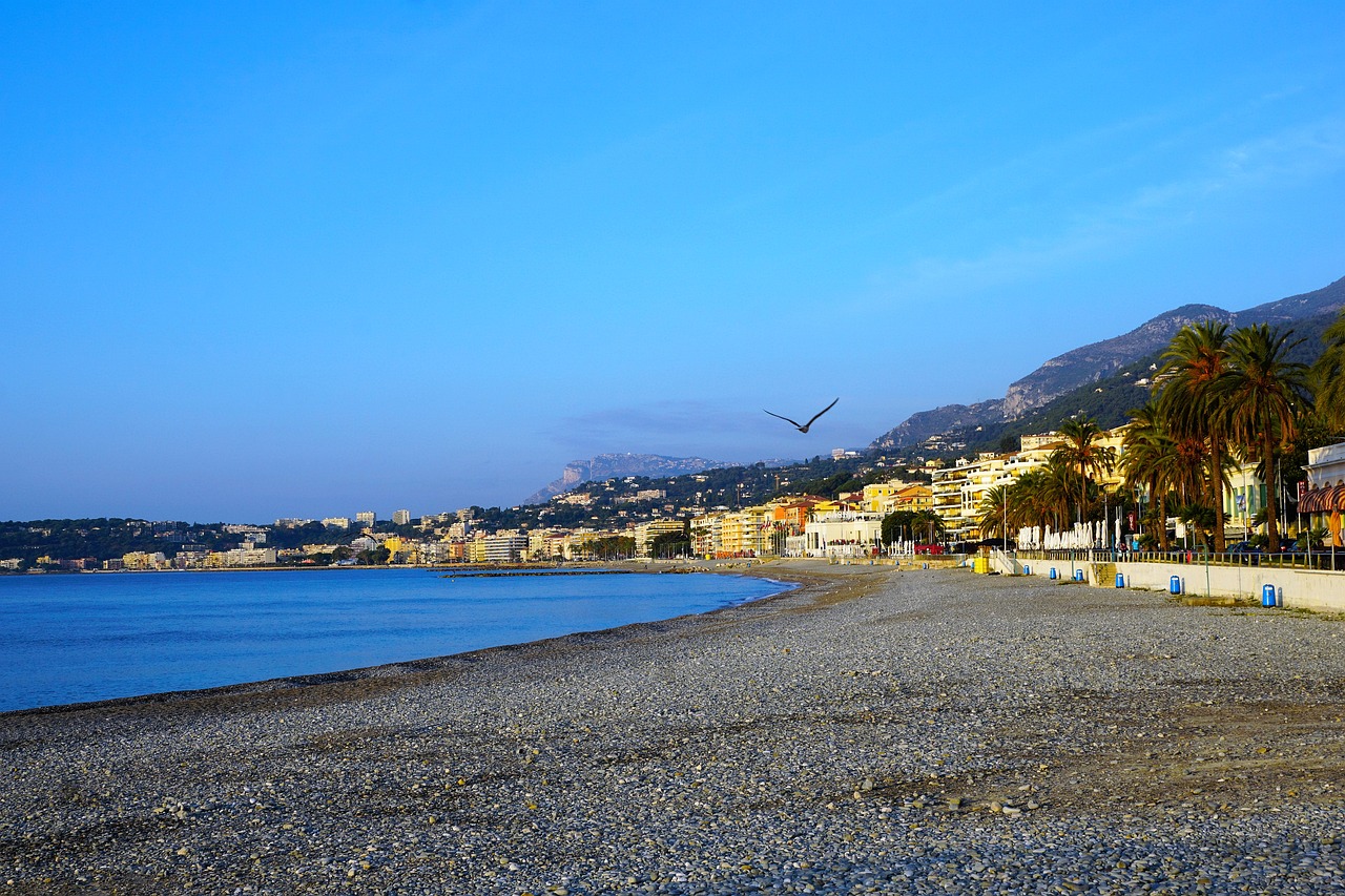 Menton, France, Vanduo, Į Pietus Nuo Prancūzijos, Viduržemio Jūros, Côte Dazur, Kranto, Namai, Mėlynas, Architektūra