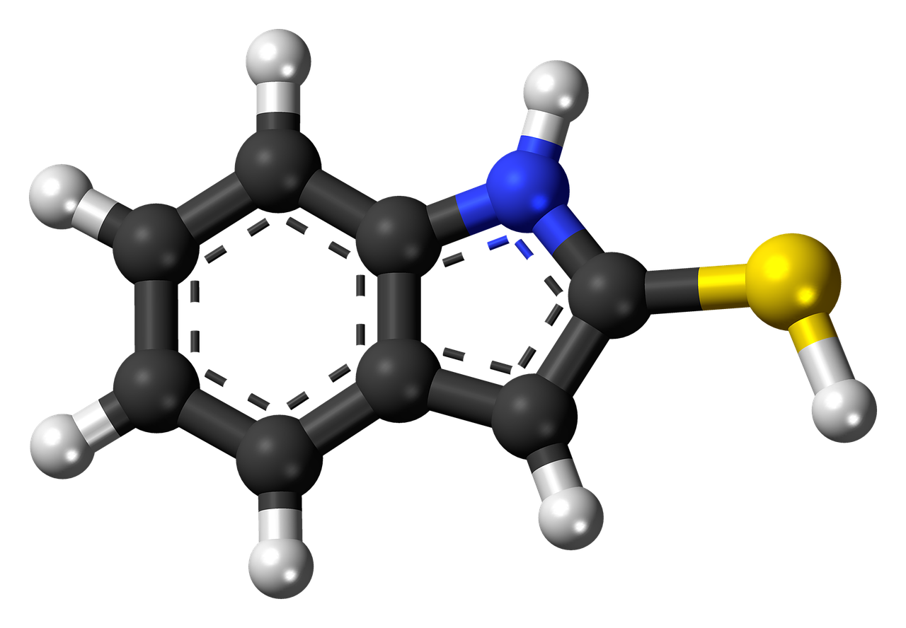 Merkaptoindolis, Indolai, Tioliai, Modelis, Molekulė, Cheminis, Laboratorija, Mokslas, Junginys, Komponentas