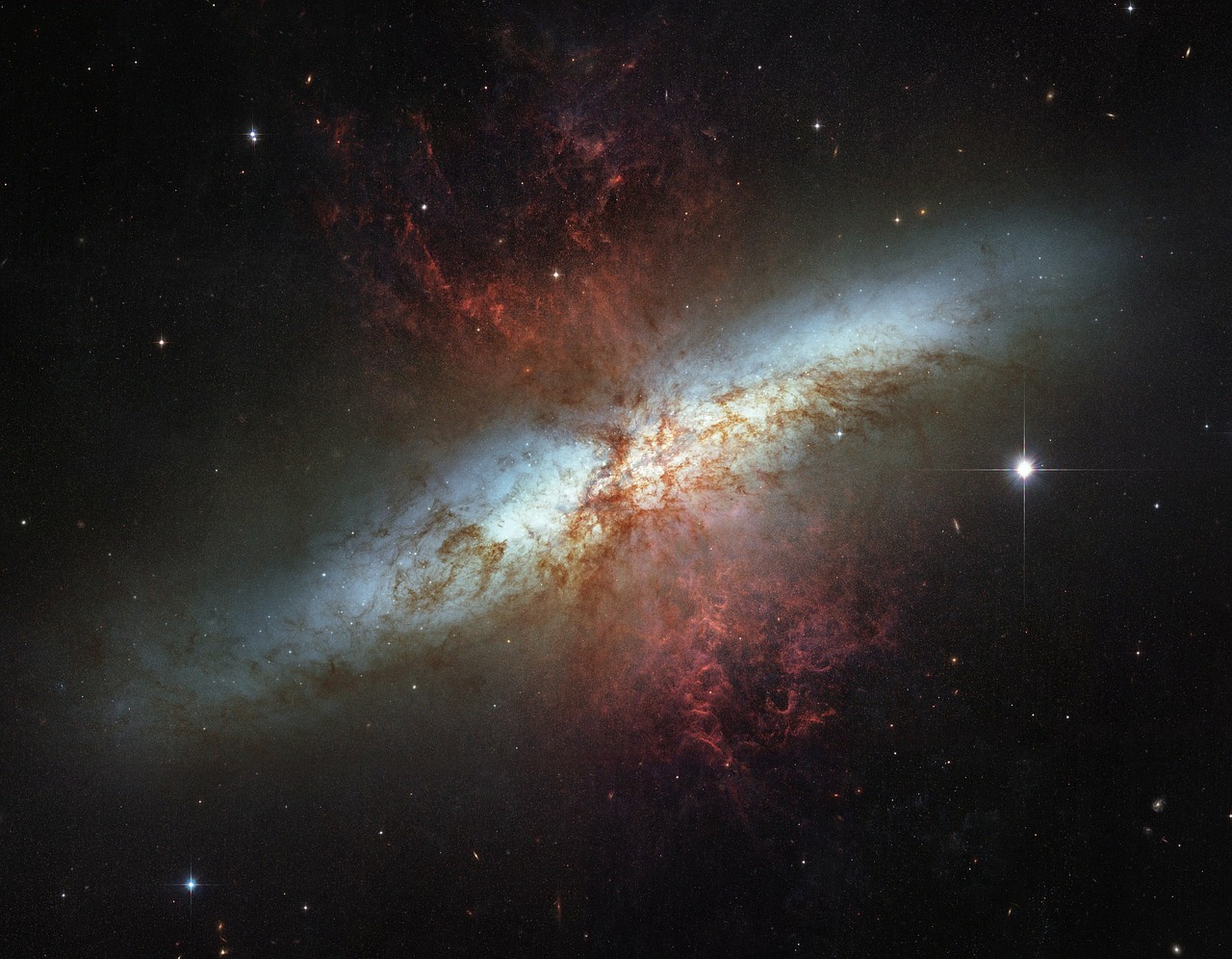 Messier 82, Ngc 3034, M82, Spiralinė Galaktika, Žvaigždynas Didelis Lokys, M 82, Netaisyklinga Galaktika, Žvaigždėtas Dangus, Erdvė, Visata
