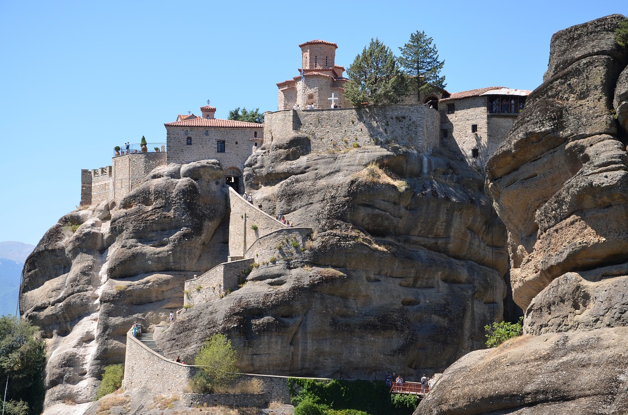 Meteora, Graikija, Uolos, Ortodoksas, Kraštovaizdis, Rokas, Kalnas, Kelionė, Slėnis, Kalambaka