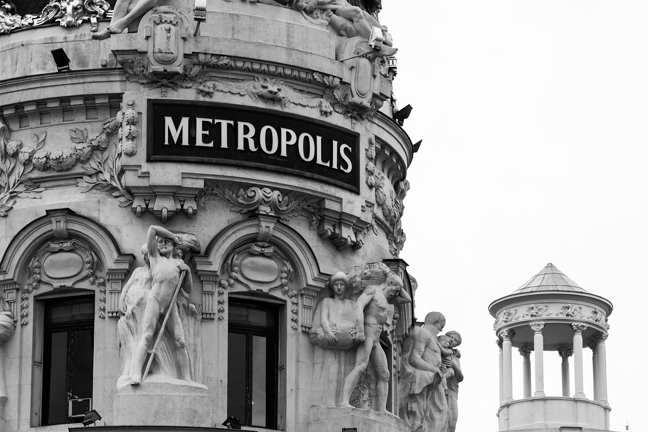 Metropolis, Madride, Pastatas, Miestas, Architektūra, Miesto Panorama, Senas, Vintage, Belle Epoque, Nemokamos Nuotraukos