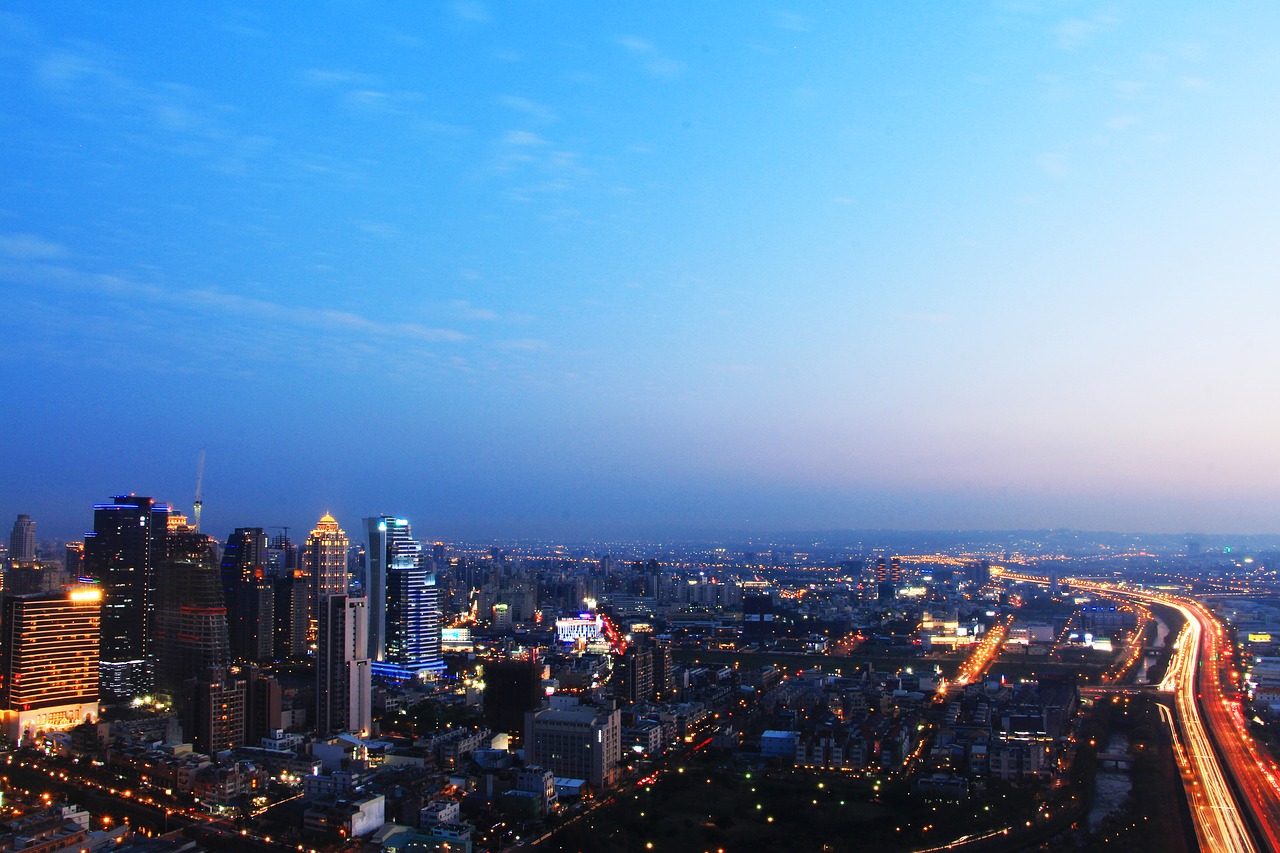 Didmiestis, Taichung City, Dusk, Nemokamos Nuotraukos,  Nemokama Licenzija