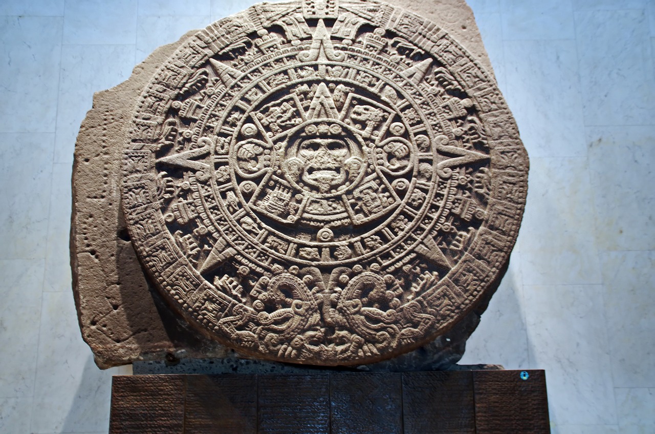 Meksika, Antropologijos Muziejus, Mesoamerica, Diskas, Saulės Energija, Kalendorius, Aztec, Menas, Columbian, Šventa Skulptūra