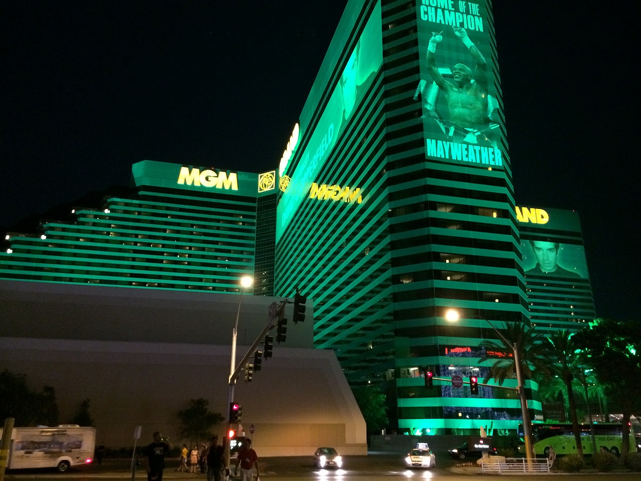 Mgm Grand, Las Vegas Juostelė, Nevada, Naktis, Kazino, Žalias, Nemokamos Nuotraukos,  Nemokama Licenzija