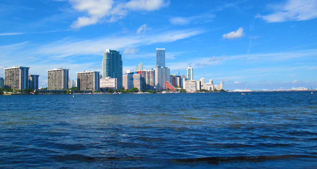 Miami, Centro, Florida, Miesto Panorama, Biscayne, Nemokamos Nuotraukos,  Nemokama Licenzija