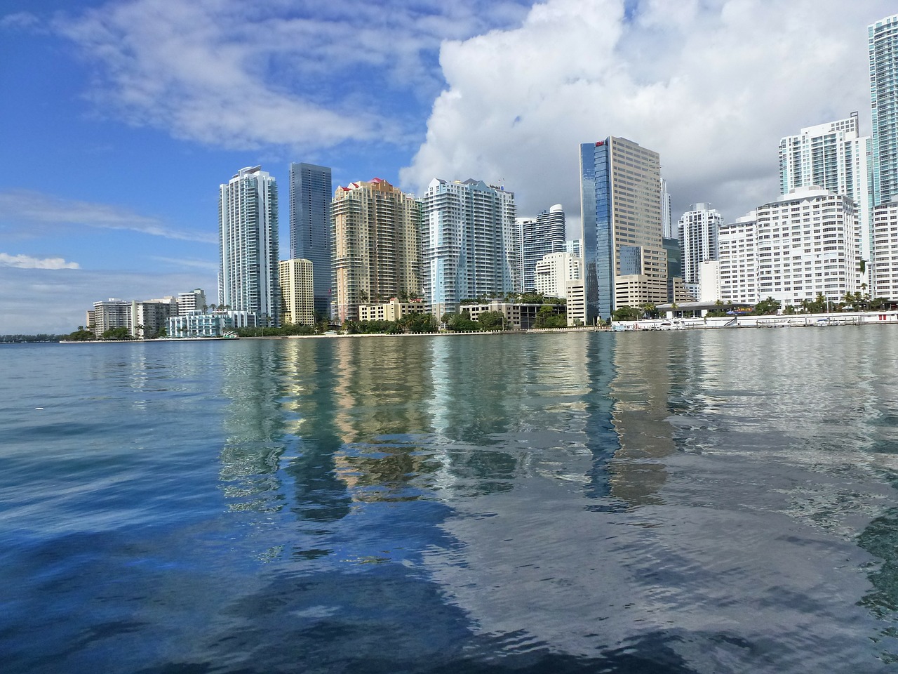Miami, Florida, Vandenynas, Architektūra, Panorama, Miestas, Miesto Panorama, Bokštas, Dangoraižis, Pastatas
