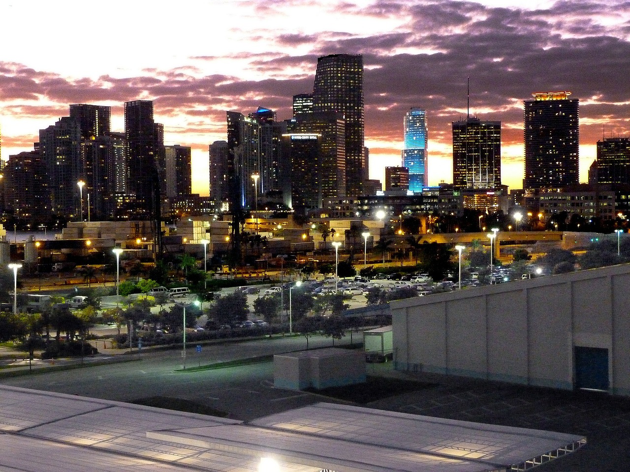 Miami, Naktinis Vaizdas, Panorama, Architektūra, Majamio Paplūdimys, Naktis, Florida, Nemokamos Nuotraukos,  Nemokama Licenzija