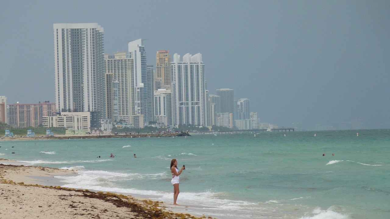 Miami, Majamio Paplūdimys, Panorama, Kranto, Vandenynas, Papludimys, Rytas, Nemokamos Nuotraukos,  Nemokama Licenzija