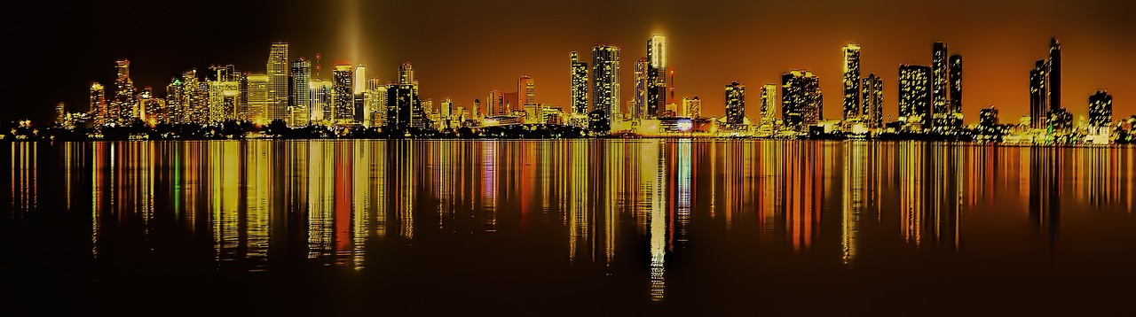 Miami, Florida, Centro, Miesto Panorama, Panorama, Magiškas Miestas, Dangoraižis, Pastatas, Panoraminis, Nemokamos Nuotraukos