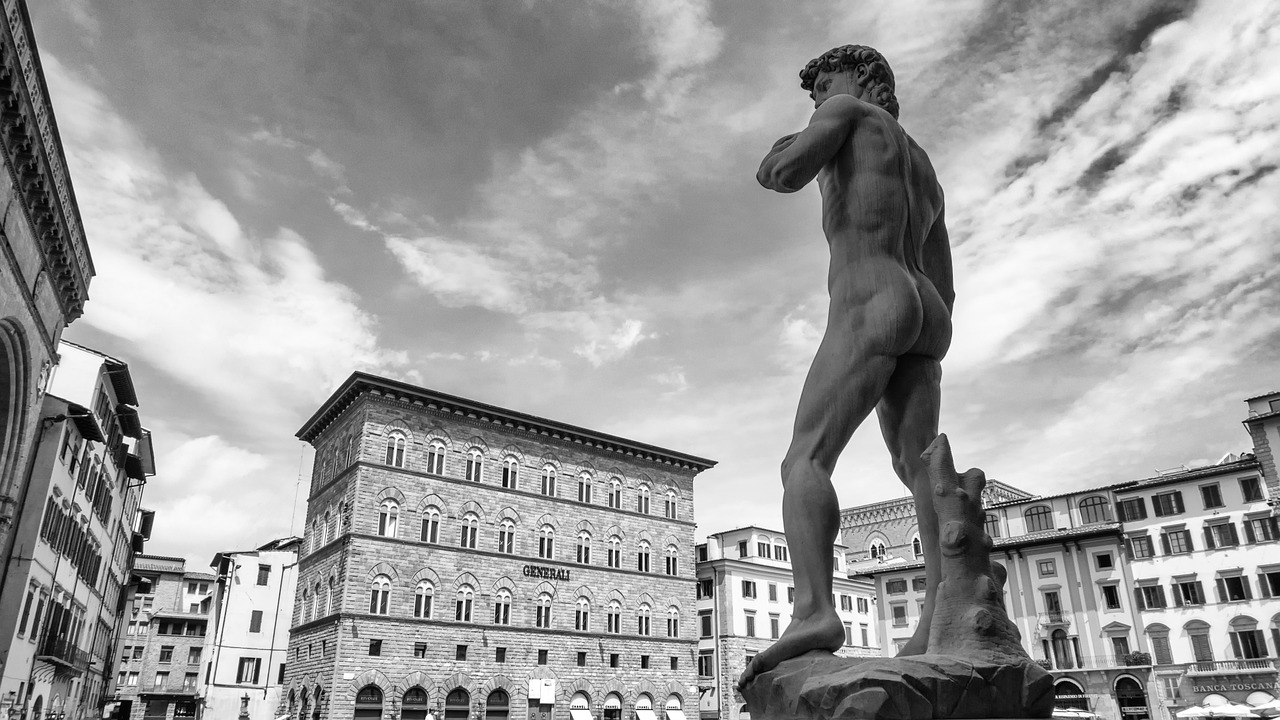 Michelangelo, David, Florencija, Skulptūra, Italy, Statula, Marmuras, Piazza, Kūnas, Patinas