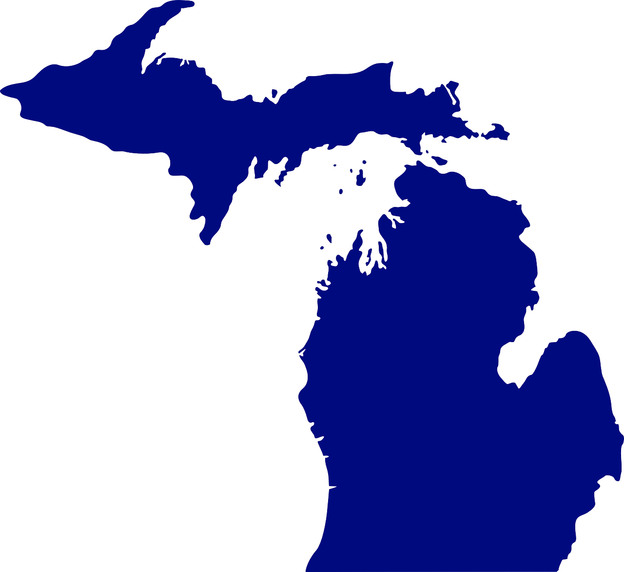 Michiganas, Žemėlapis, Valstybė, Amerikietis, Viršutinio Pusiasalio, Apatinis Pusiasalis, Siluetas, Nemokama Vektorinė Grafika, Nemokamos Nuotraukos,  Nemokama Licenzija