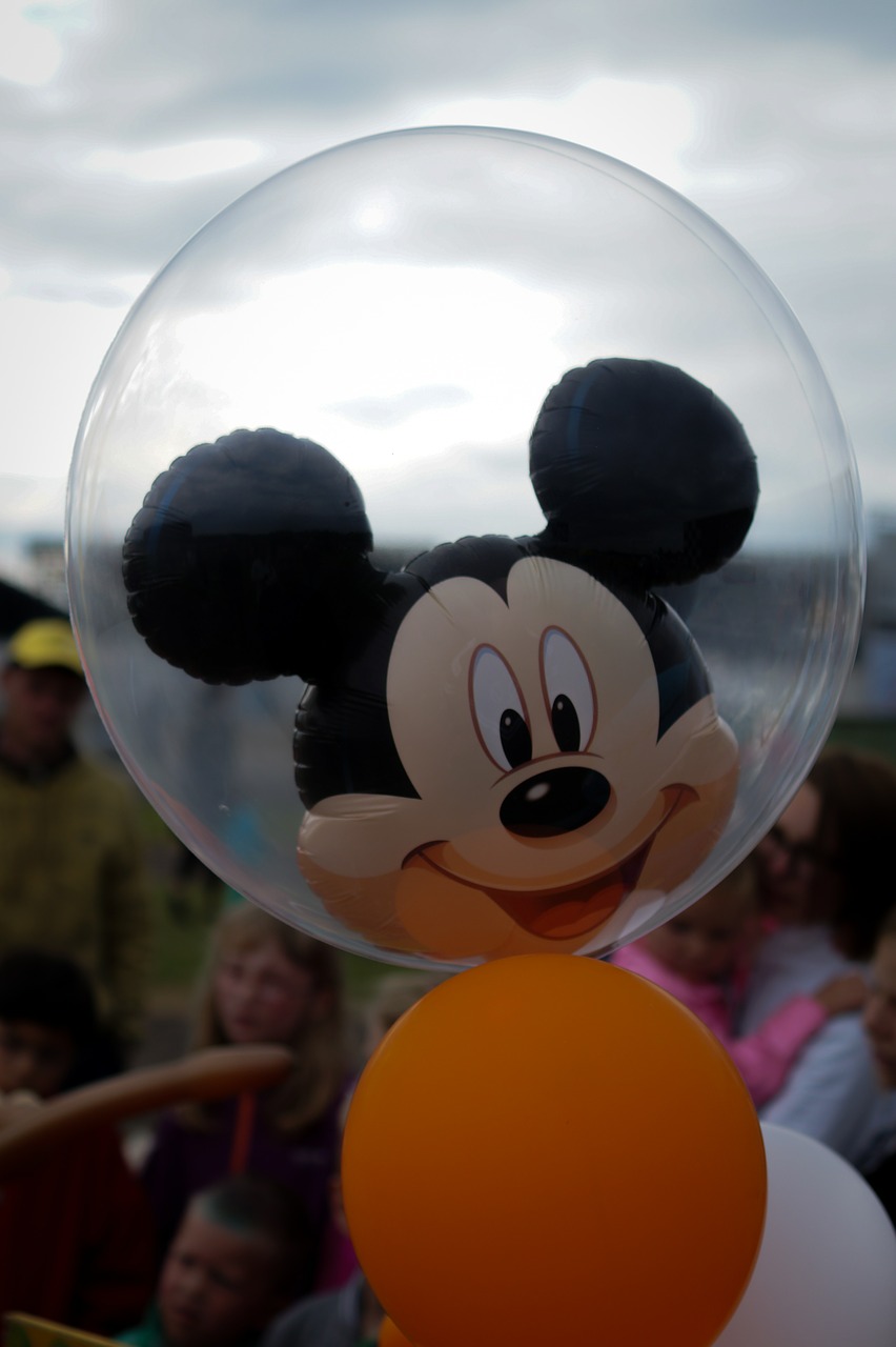 Mickey Mouse, Balionas, Helium, Vaikystę, Disney, Charakteris, Pramogos, Figūra, Parkas, Lauke