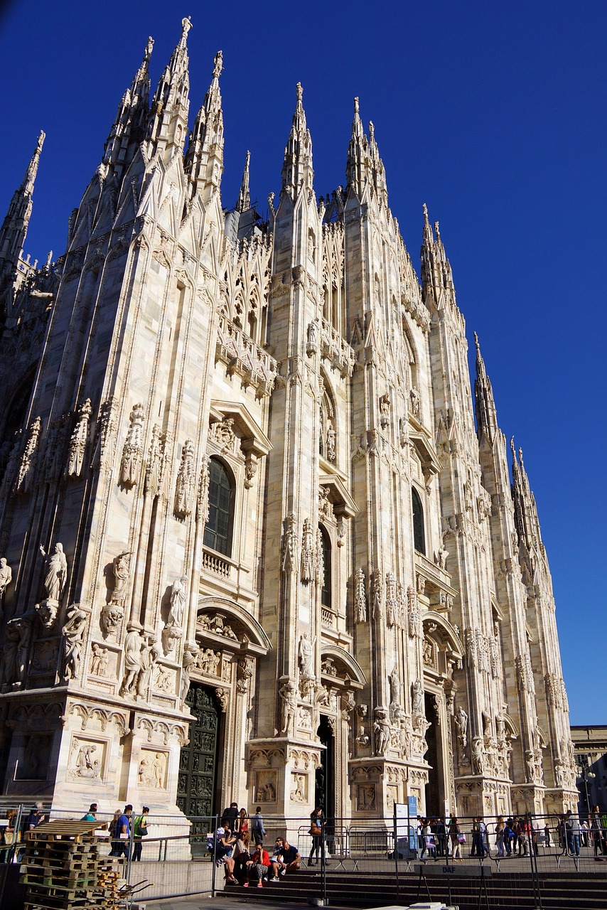 Milanas, Katedra, Ch, Bažnyčia, Ispanų, Fasadas, Religija, Eksterjeras, Katalikų, Italy