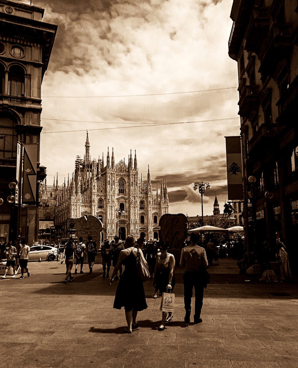 Milanas, Lombardija, Italy, Duomo, Duomo Di Milano, Miestas, Centro, Didelis Miestas, Gatvių Fotografija, Istorija