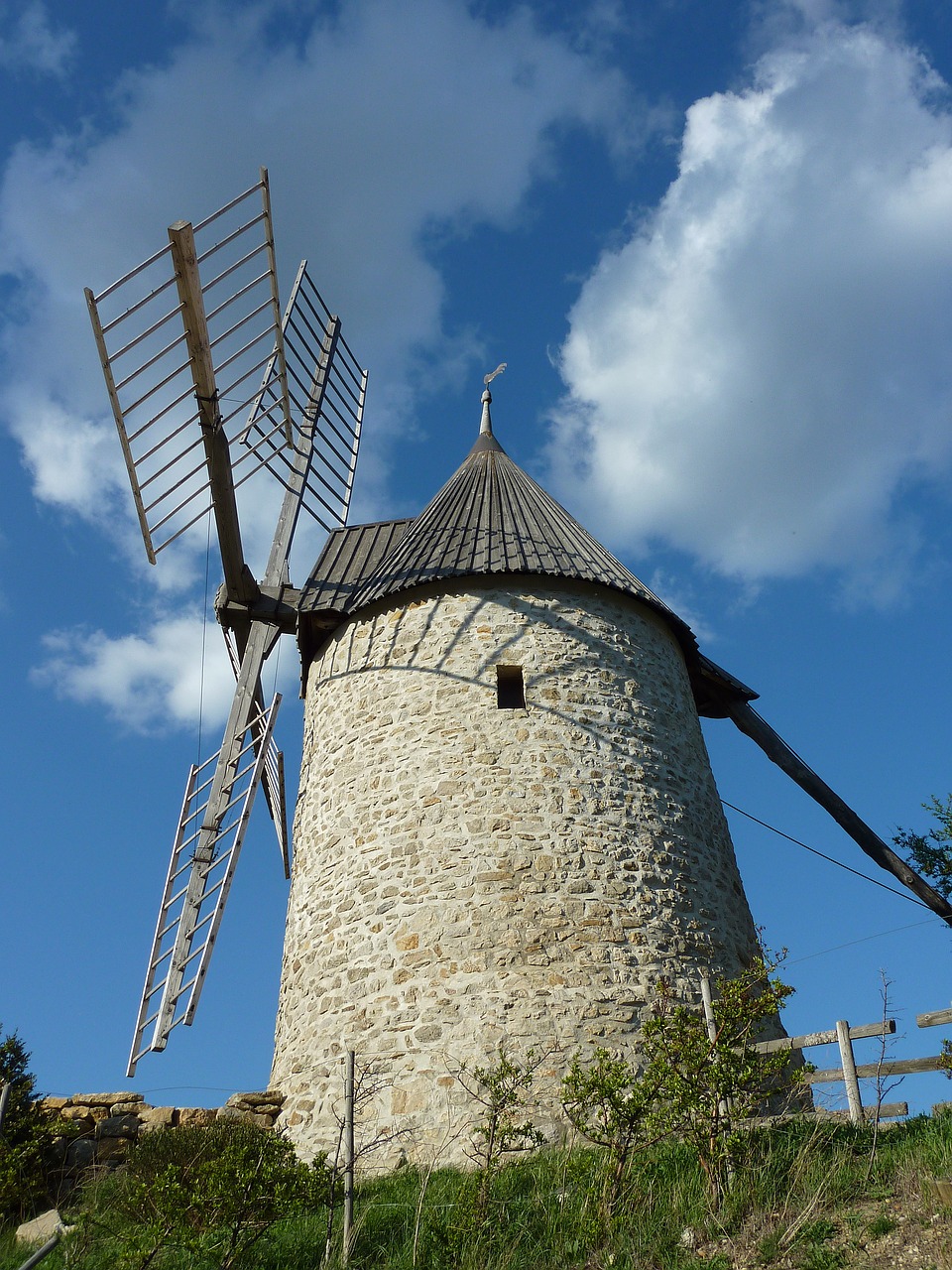 Malūnas, Dangus, Debesis, Mėlynas, Gamta, Kraštovaizdis, France, Ramus, Miltai, Grūdai