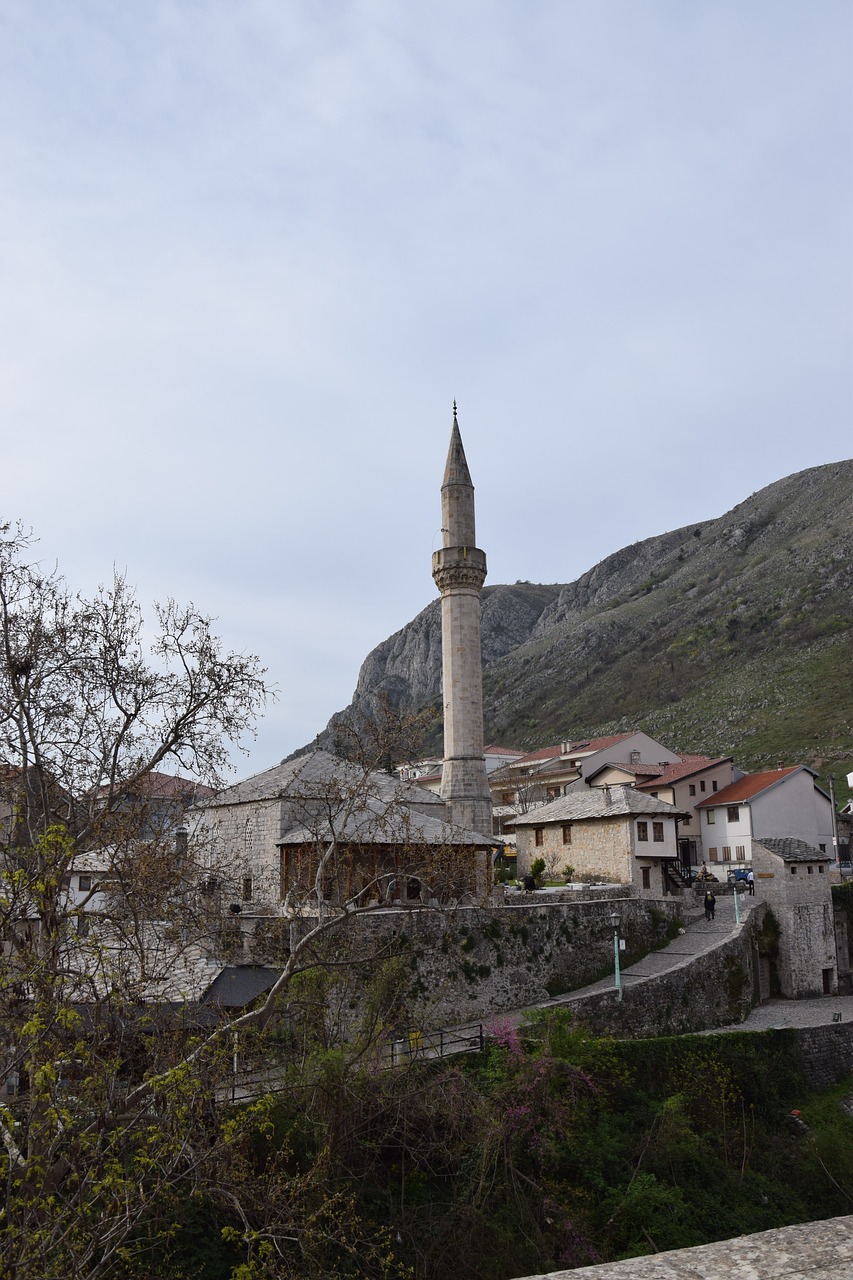 Minaretas, Bosnija, Mostar, Nemokamos Nuotraukos,  Nemokama Licenzija