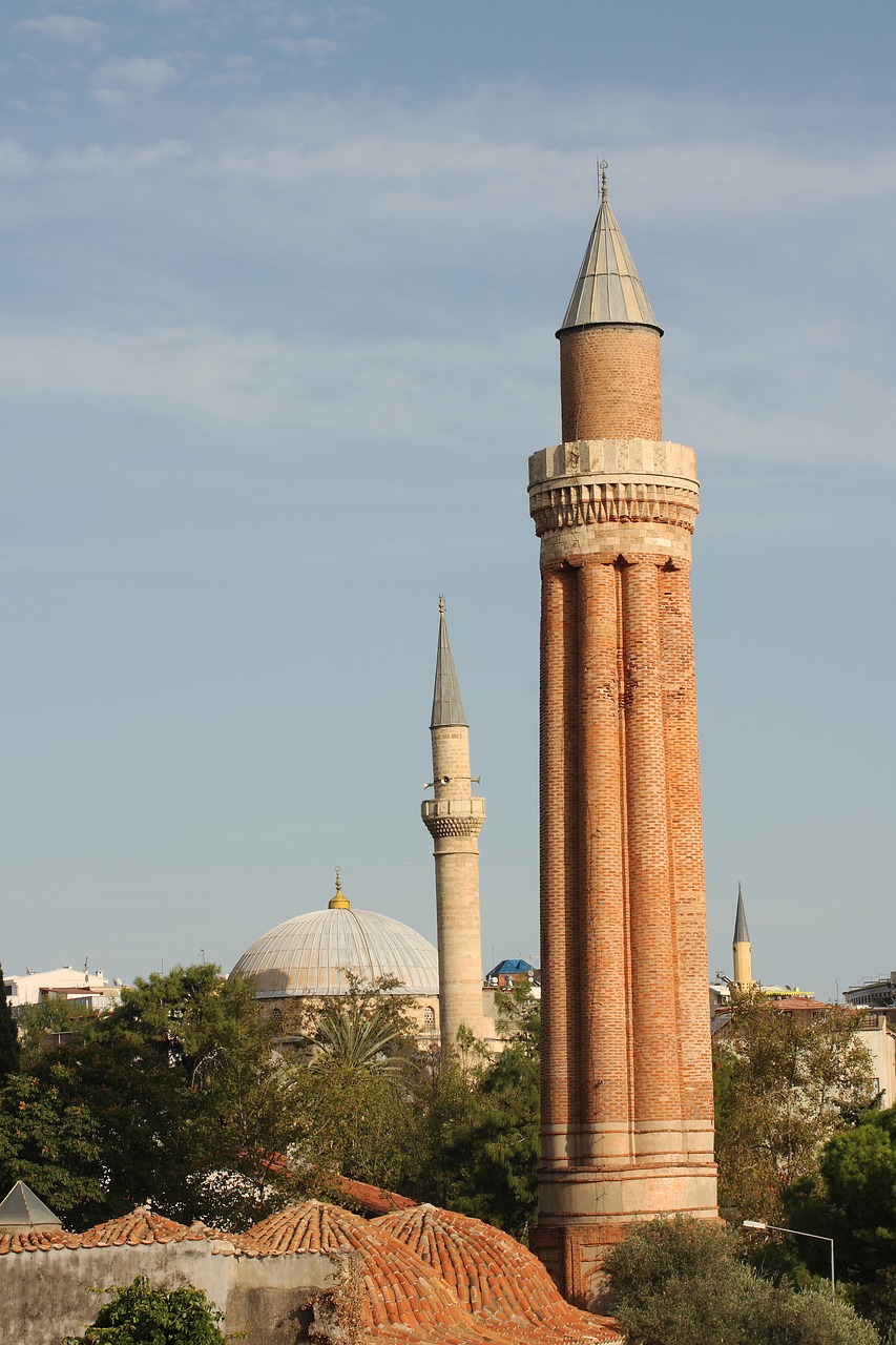 Minaretas, Cami, Islamas, Antalija, Turkija, Yivli Minaretas, Architektūra, Garbinimas, Kraštovaizdis, Senas