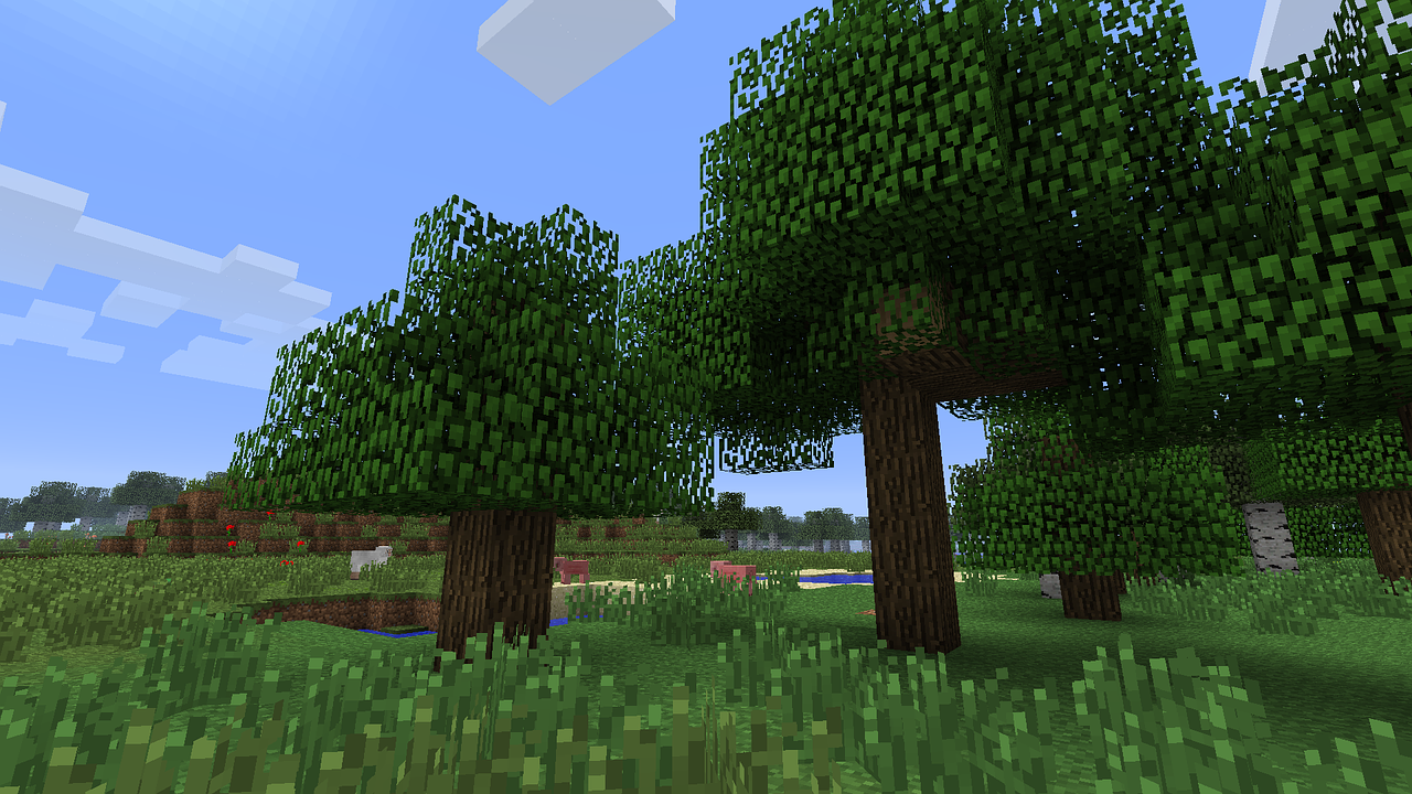Minecraft, Medžiai, Žolė, Miškas, Gamta, Žalias, Kraštovaizdis, Medis, Augalai, Spalvos