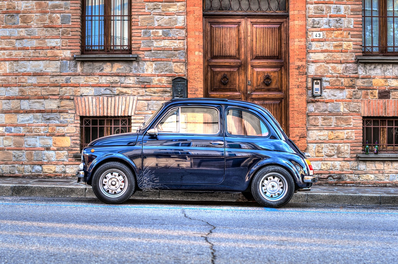 Mini, Automobilis, Italy, Fiat, Gatvė, Hdr, Transporto Priemonė, Transportas, Eismas, Automobilis