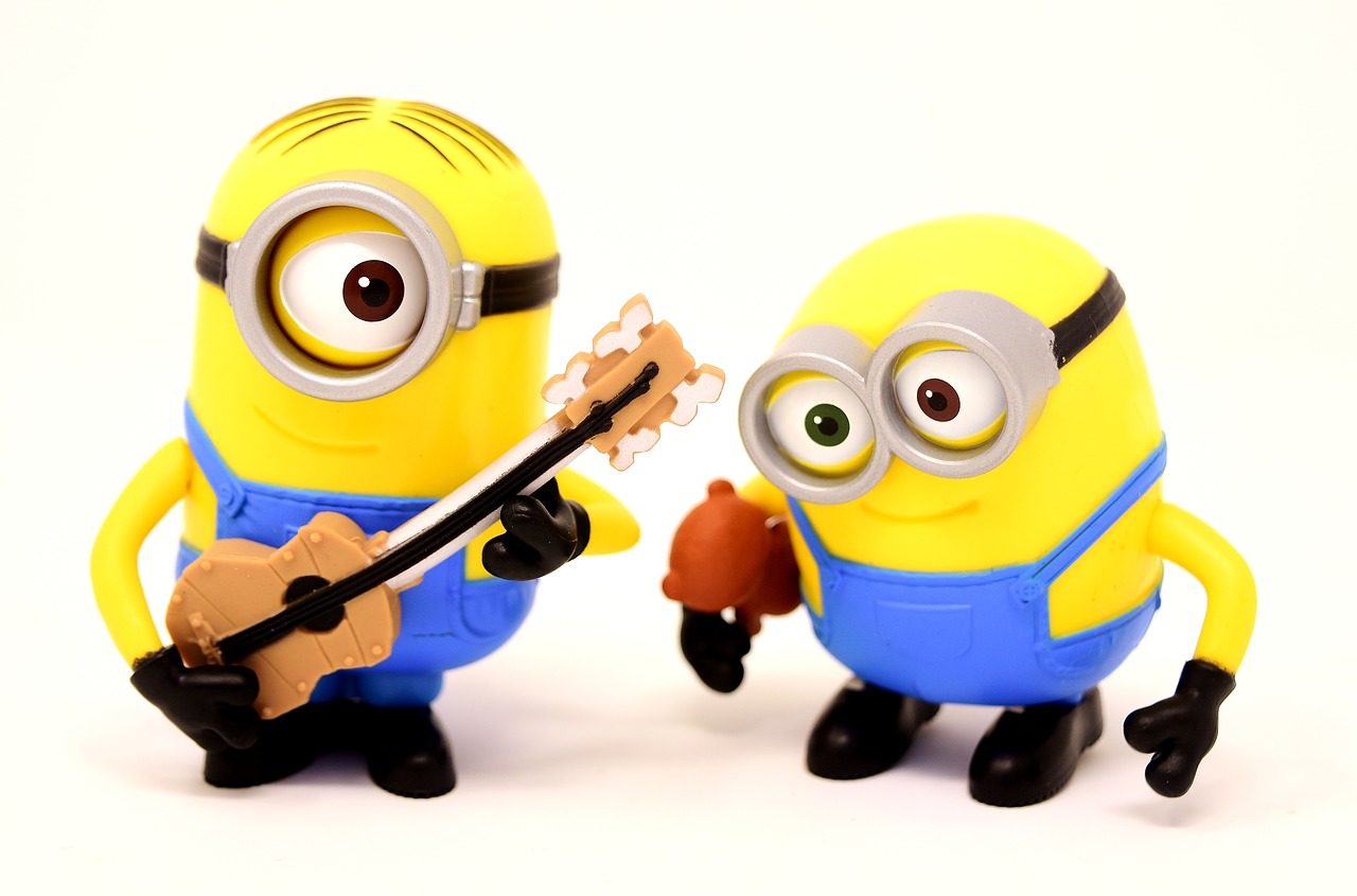 Minionai Gitara, Muzika, Juokinga, Skaičiai, Mielas, Du, Nemokamos Nuotraukos,  Nemokama Licenzija