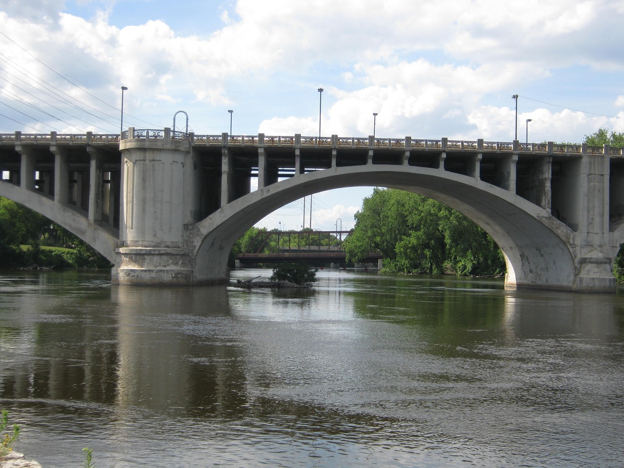 Mineapolis, Tiltas, Minnesota, Upė, Misisipė, Centro, Miestas, Usa, Miesto, Architektūra