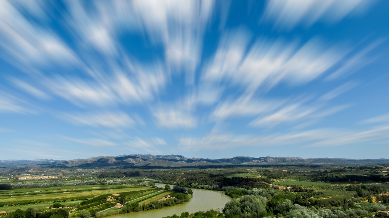 Miravet,  Turizmas,  Dangus,  Ebro Upės,  Riu Ebre,  Panoraminis,  Pobūdį,  Kraštovaizdis,  Lauke,  Kalnų