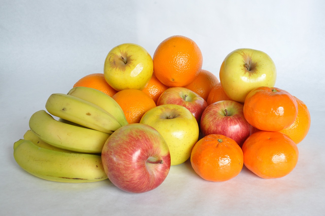 Sumaišyti Vaisius, Bananas, Mandarinas, Obuolys, Nemokamos Nuotraukos,  Nemokama Licenzija