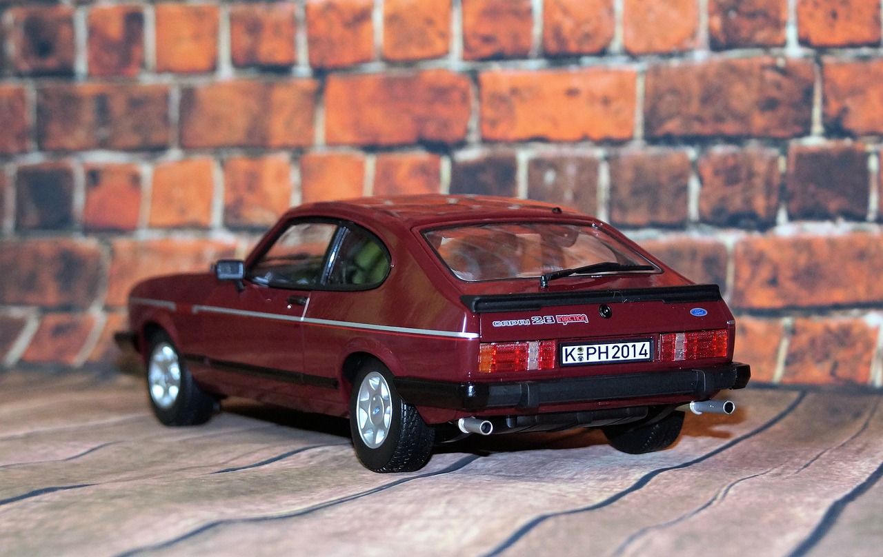 Modelis Automobilis, Ford, Capri, Modelis, Automatinis, Oldtimer, Žaislai, Sportinė Mašina, Senas, Raudona