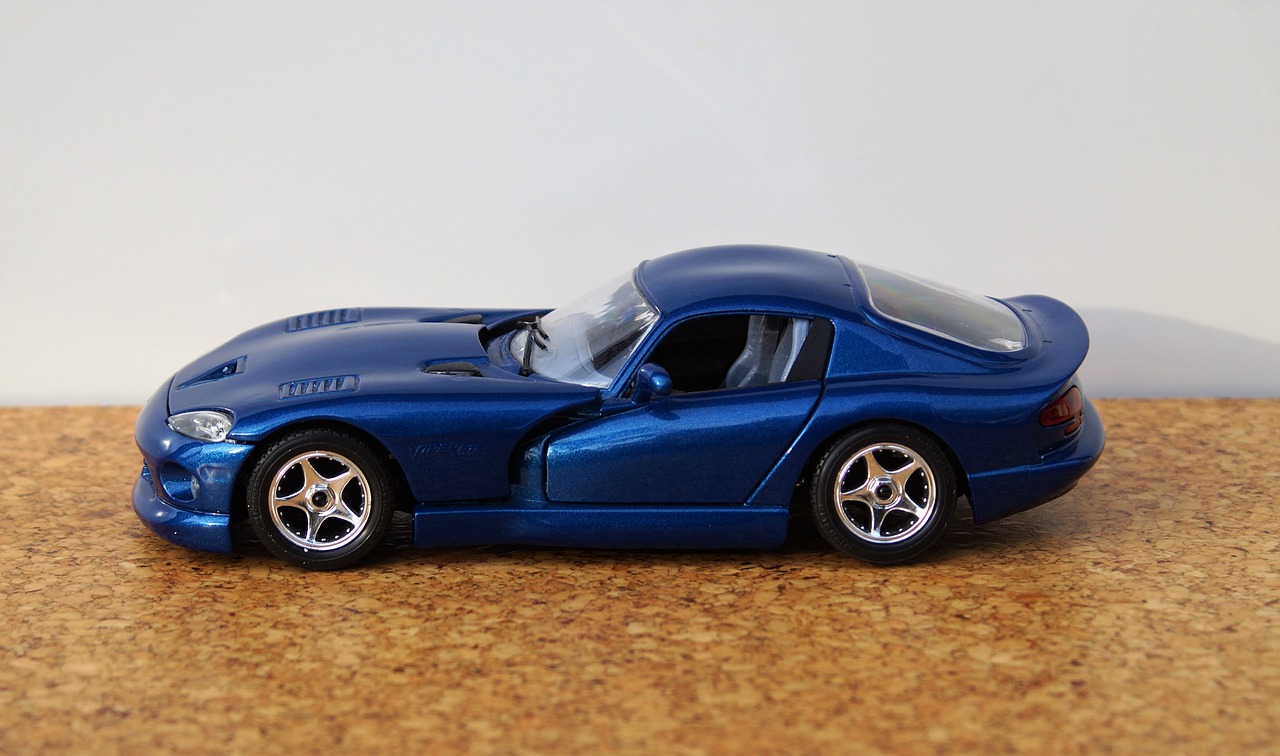 Modelis Automobilis, Viper, Dodge, Modelis, Automatinis, Oldtimer, Žaislai, Sportinė Mašina, Senas, Mėlynas