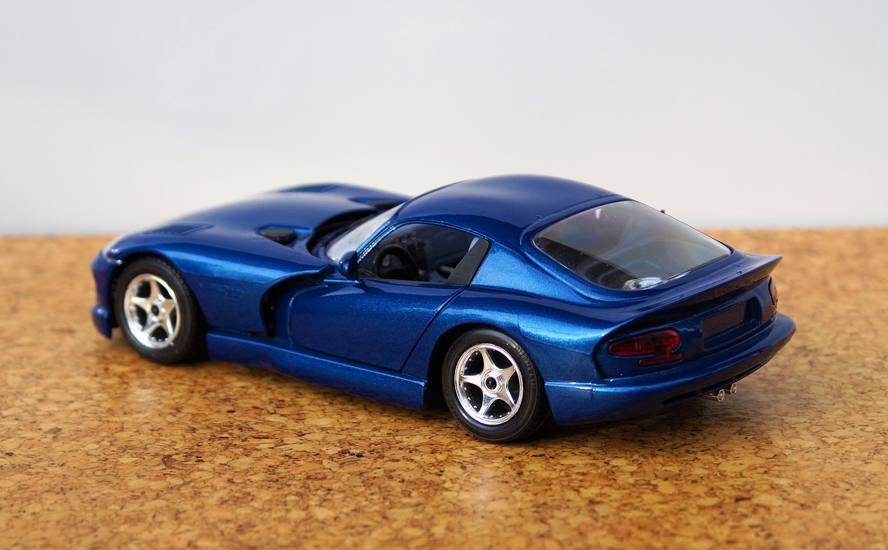 Modelis Automobilis, Viper, Dodge, Modelis, Automatinis, Oldtimer, Žaislai, Sportinė Mašina, Senas, Mėlynas