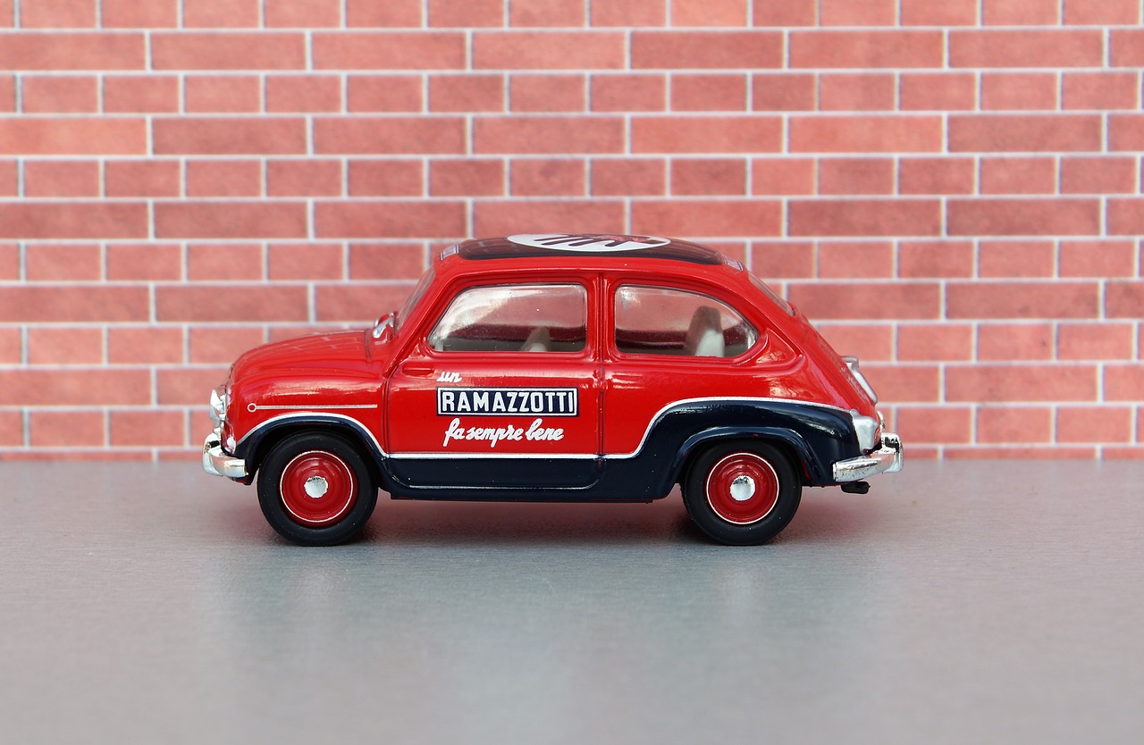 Modelis Automobilis, Fiat 500, Fiat 600, Automatinis, Oldtimer, Italy, Transporto Priemonė, Automobiliai, Klasikinis, Žaislinė Mašina