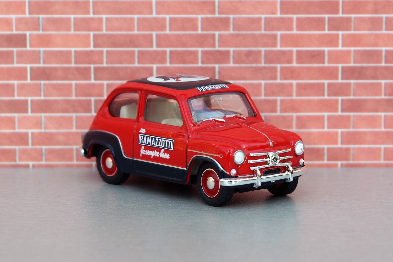 Modelis Automobilis, Fiat 500, Fiat 600, Automatinis, Oldtimer, Italy, Transporto Priemonė, Automobiliai, Klasikinis, Žaislinė Mašina