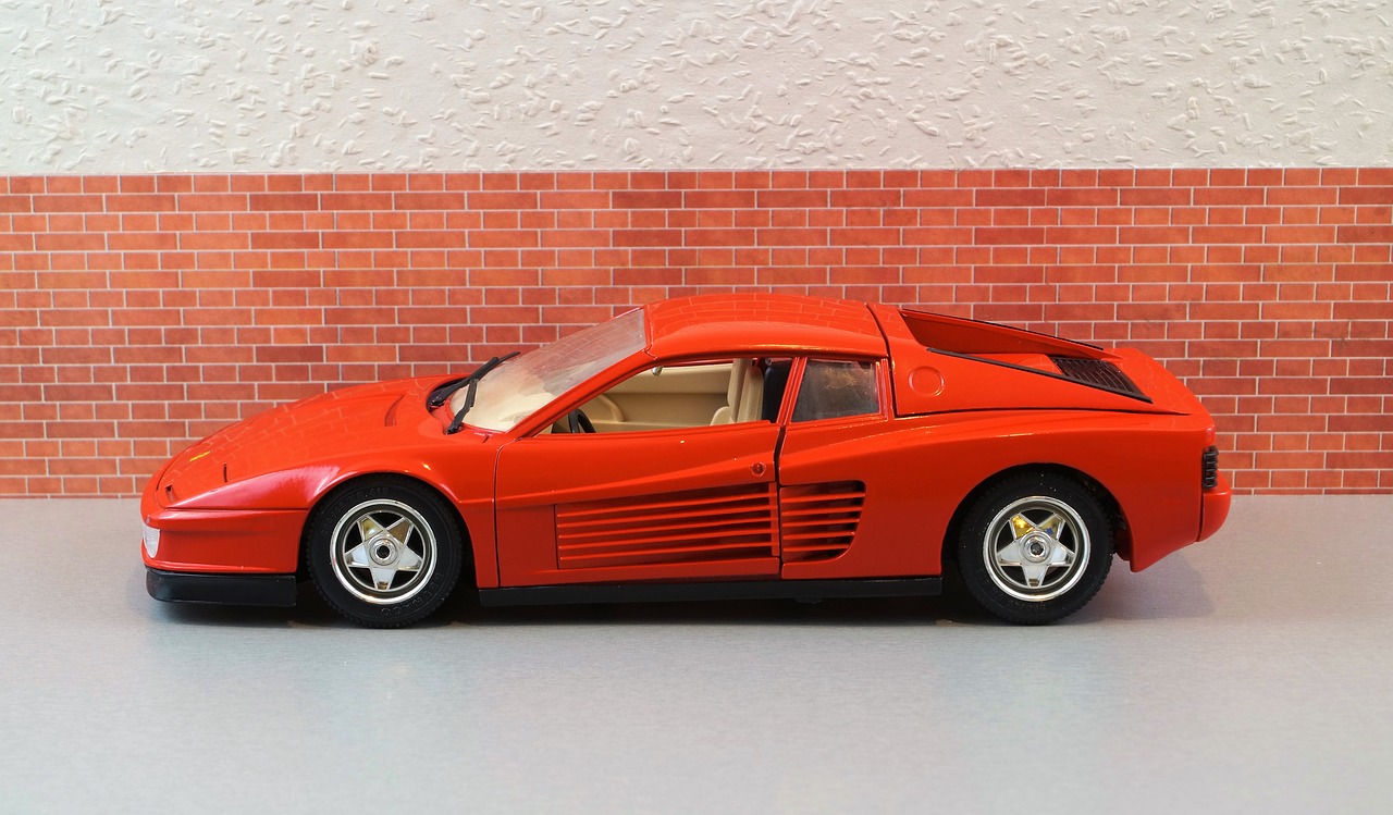 Modelis Automobilis, Ferrari, Testarossa, Greitis, Italy, Greitai, Sportinė Mašina, Raudona, Oldtimer, Žaislai