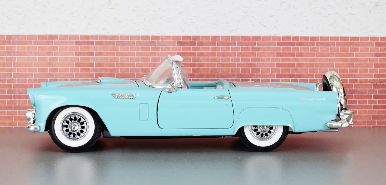 Modelis Automobilis, Ford, Ford Thunderbird, Automatinis, Senas, Žaislinė Mašina, Usa, Amerikietis, Modelis, Dioramas