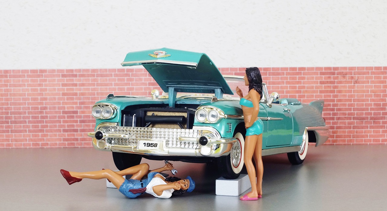 Modelis Automobilis, Cadillac, Cadillac Eldorado, Automatinis, Senas, Žaislinė Mašina, Usa, Amerikietis, Modelis, Dioramas