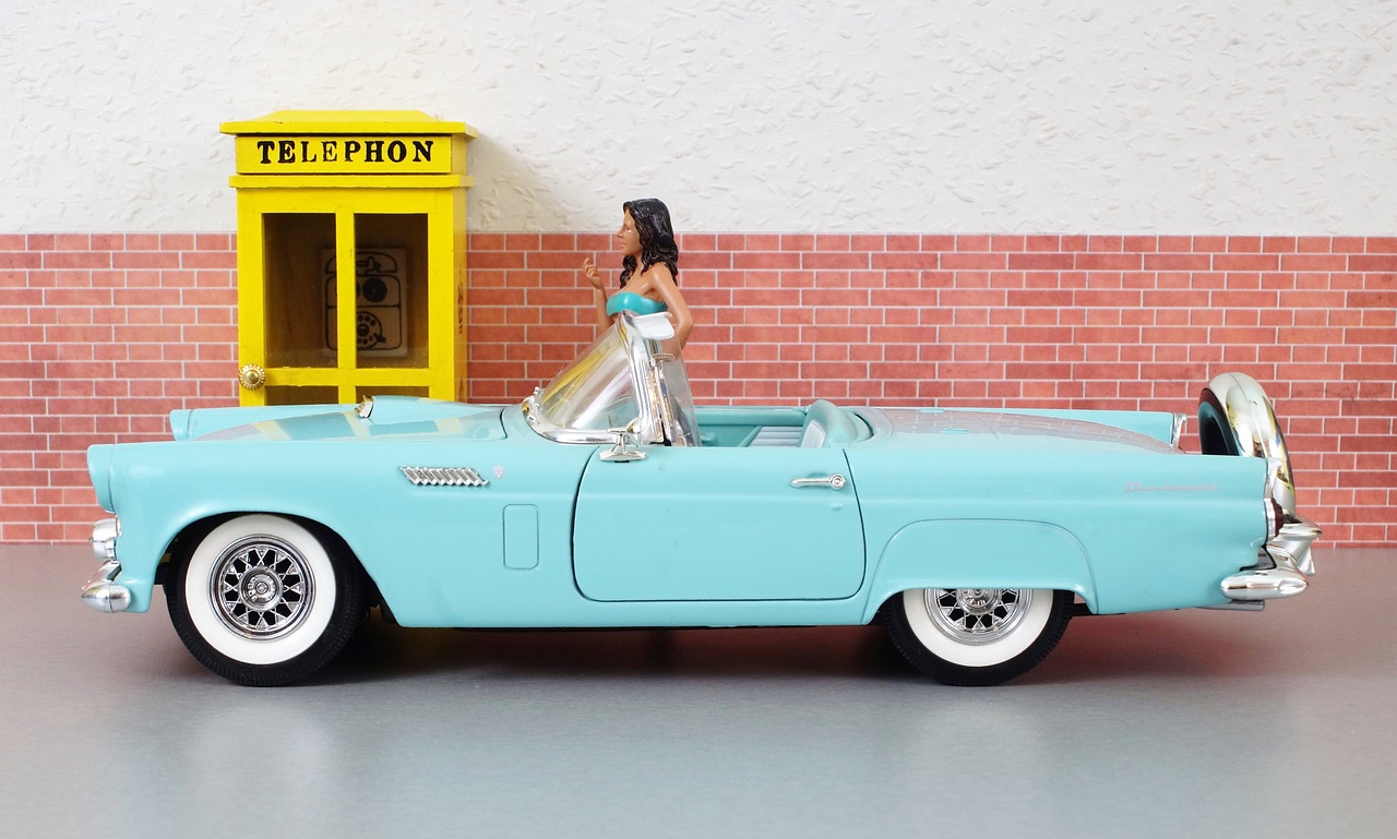 Modelis Automobilis, Ford, Ford Thunderbird, Automatinis, Senas, Žaislinė Mašina, Usa, Amerikietis, Modelis, Dioramas