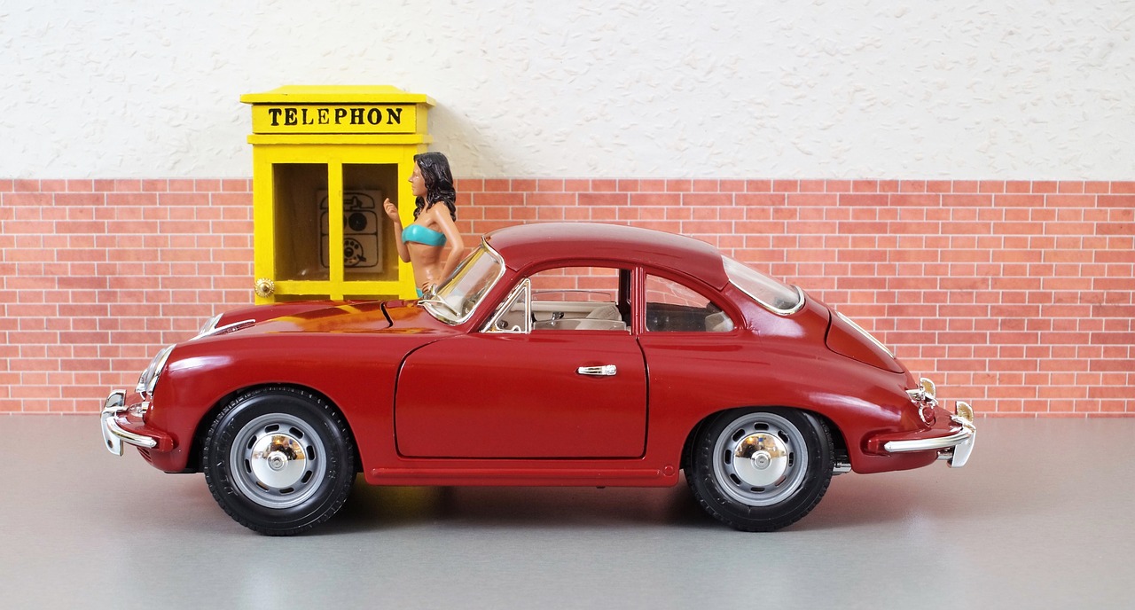 Modelis Automobilis, Porsche, Porsche 356, Sportiškas, Raudona, Transporto Priemonė, Žaislai, Modelis, Sportinė Mašina, Oldtimer