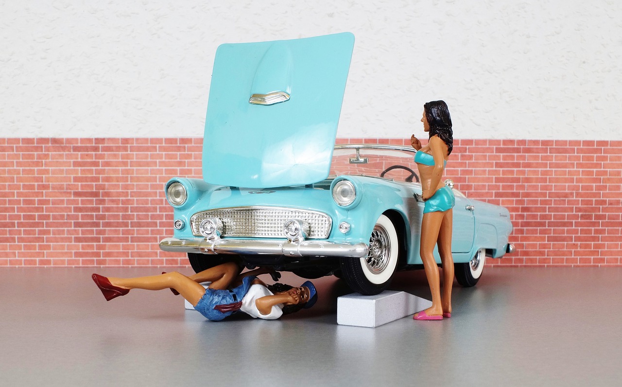 Modelis Automobilis, Ford, Ford Thunderbird, Automatinis, Senas, Žaislinė Mašina, Usa, Amerikietis, Modelis, Dioramas