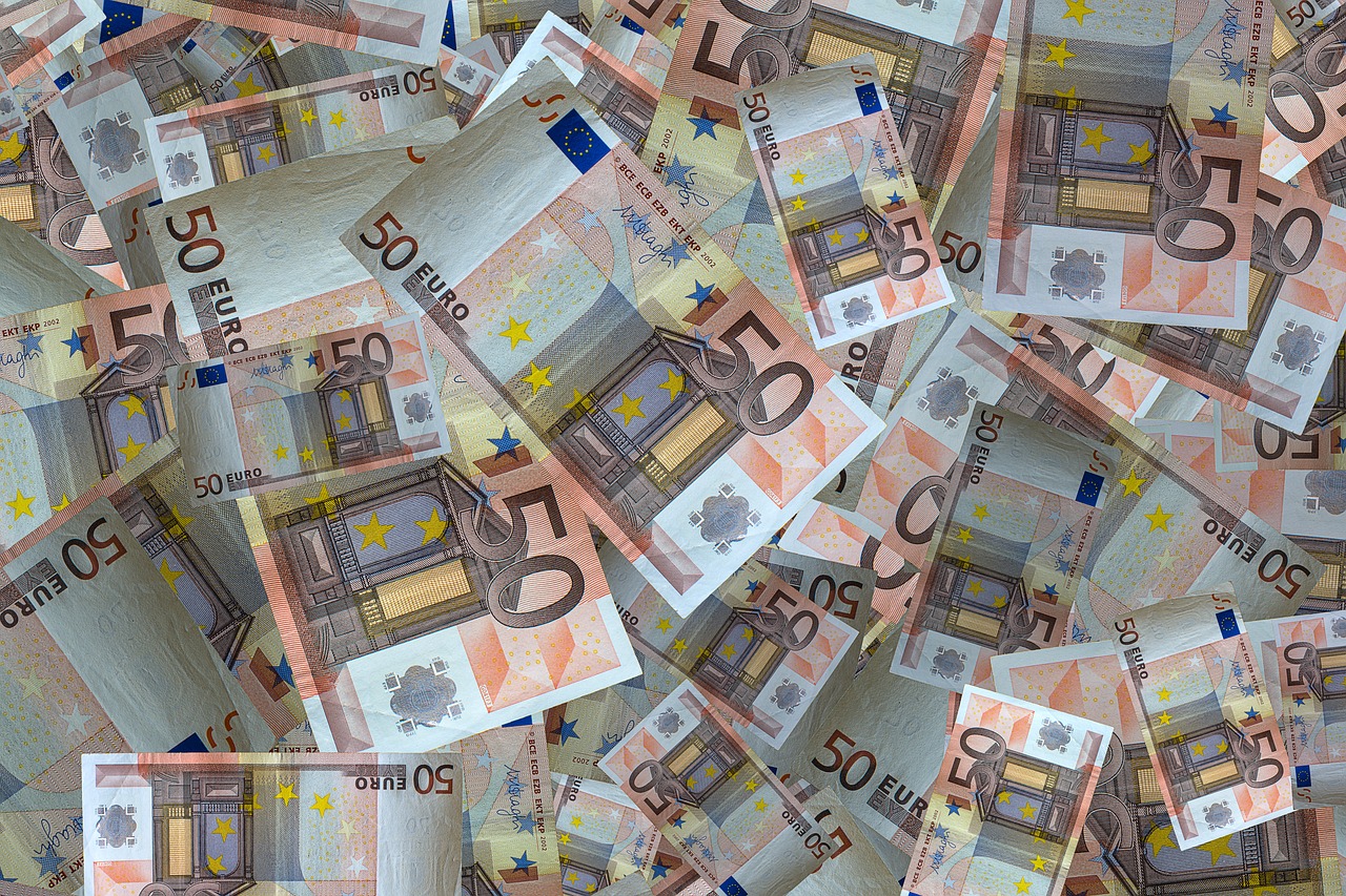 Pinigai, Banknotai, Euras, Valiuta, Pinigai Ir Pinigų Ekvivalentai, 50 Eurų, Euro Banknotai, Popieriniai Pinigai, Banknotas, Fonas