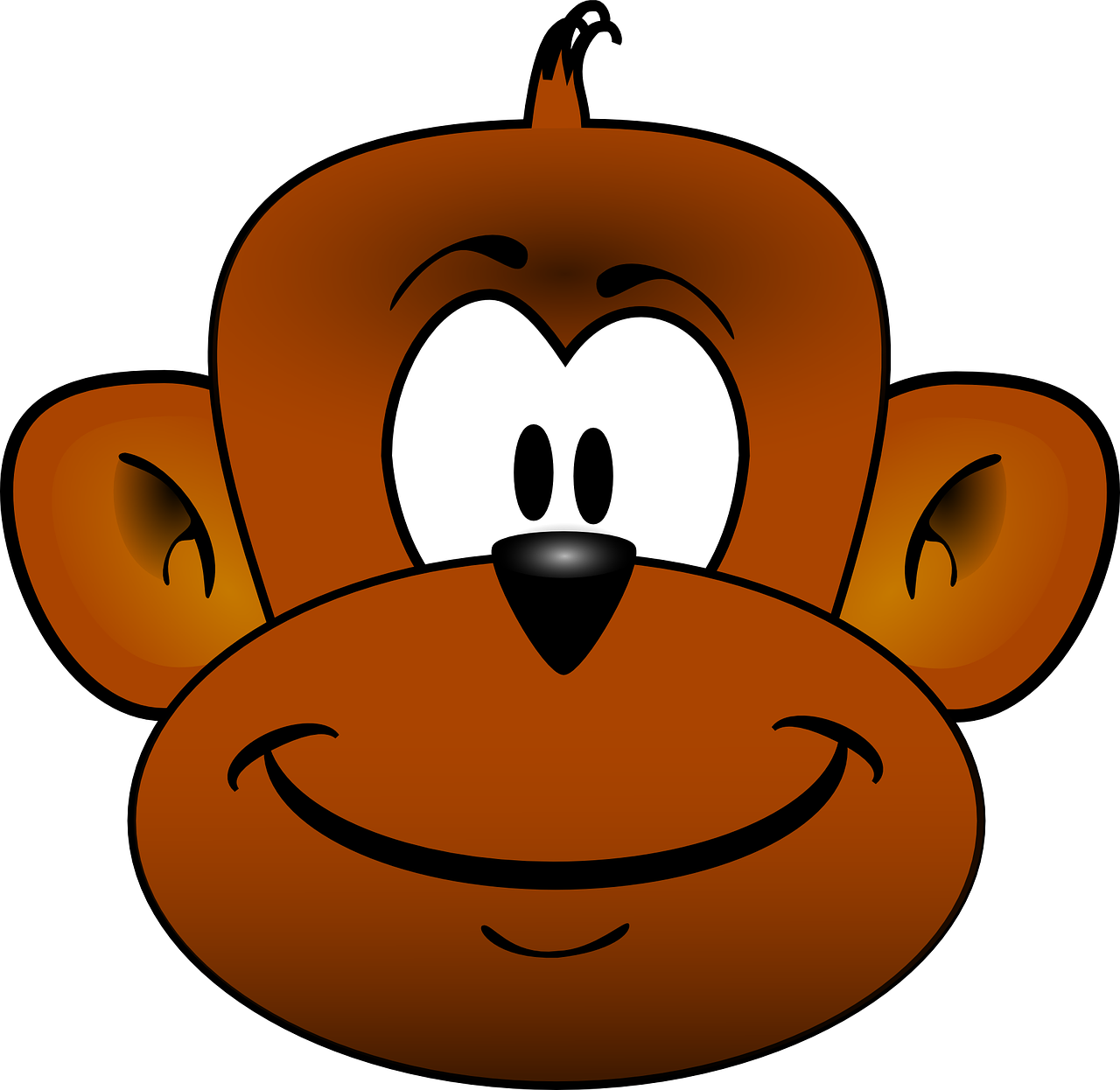 Beždžionė, Galva, Ape, Gyvūnas, Šimpanzė, Šimpanzė, Laimingas, Šypsena, Šypsosi, Animacinis Filmas