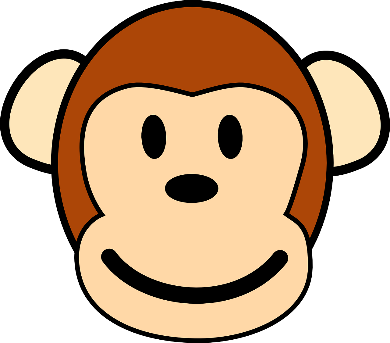 Beždžionė, Veidas, Laimingas, Galva, Ape, Šimpanzė, Šypsena, Žinduolis, Animacinis Filmas, Išraiška