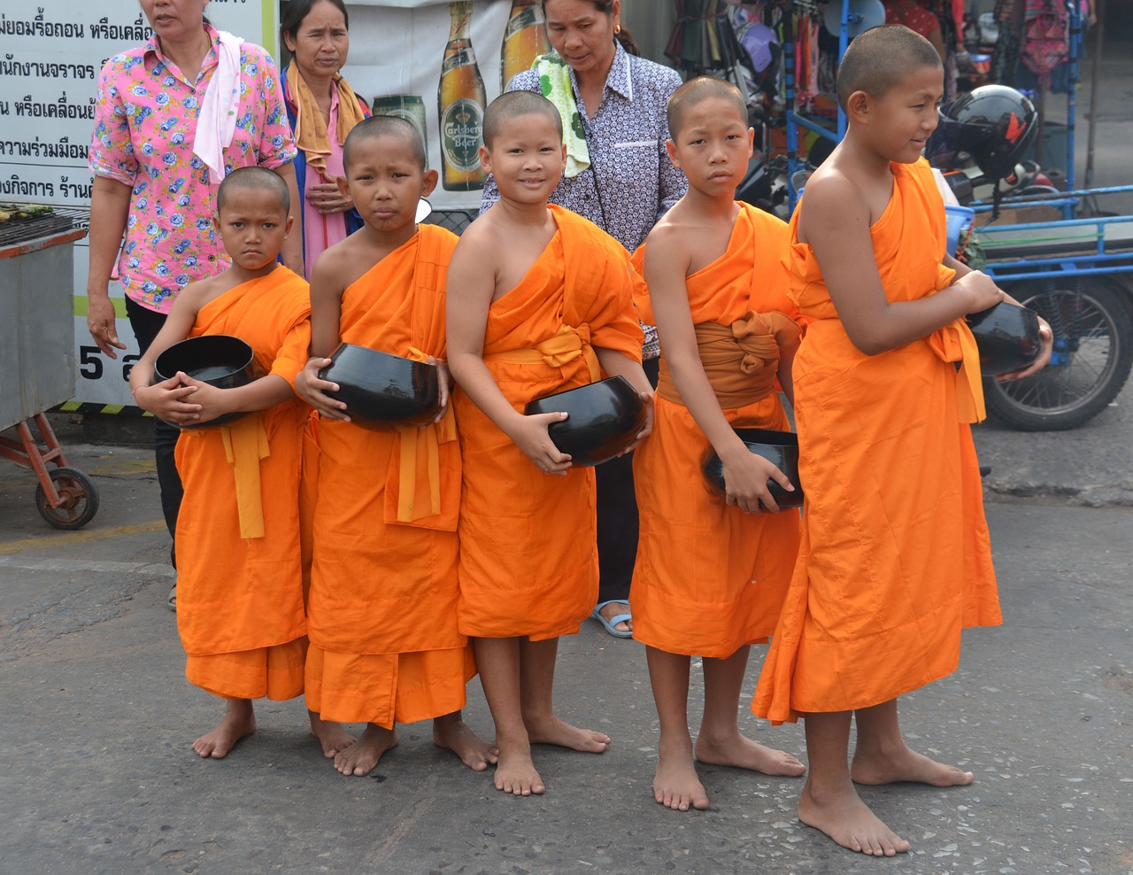 Vienuoliai, Vaikai, Tailandas, Asija, Budizmas, Kultūra, Jaunas, Buda, Budistinis, Mažas