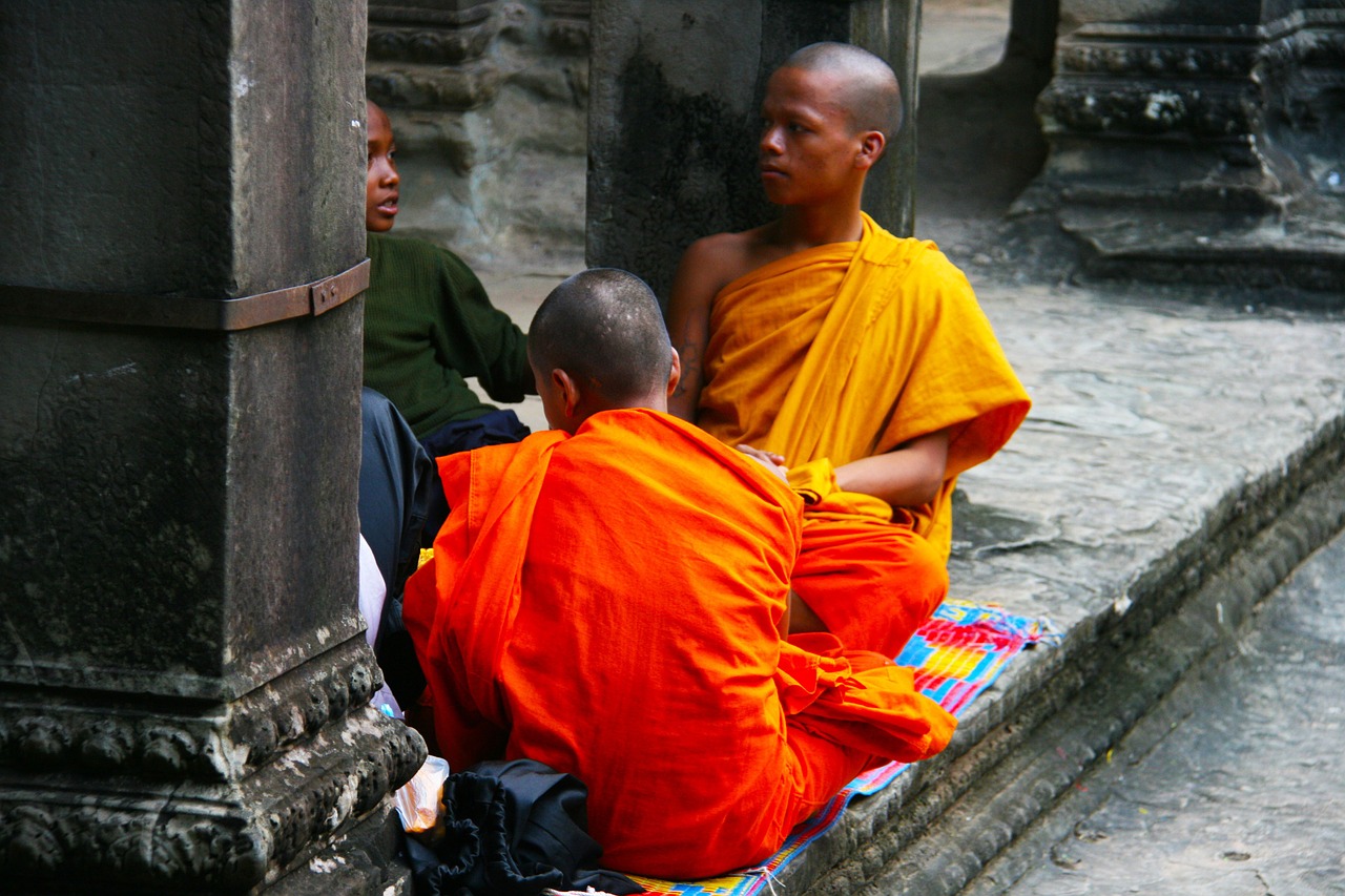 Vienuoliai, Tailandas, Šventykla, Oranžinė, Budizmas, Kultūra, Wat, Asija, Budistinis, Religija