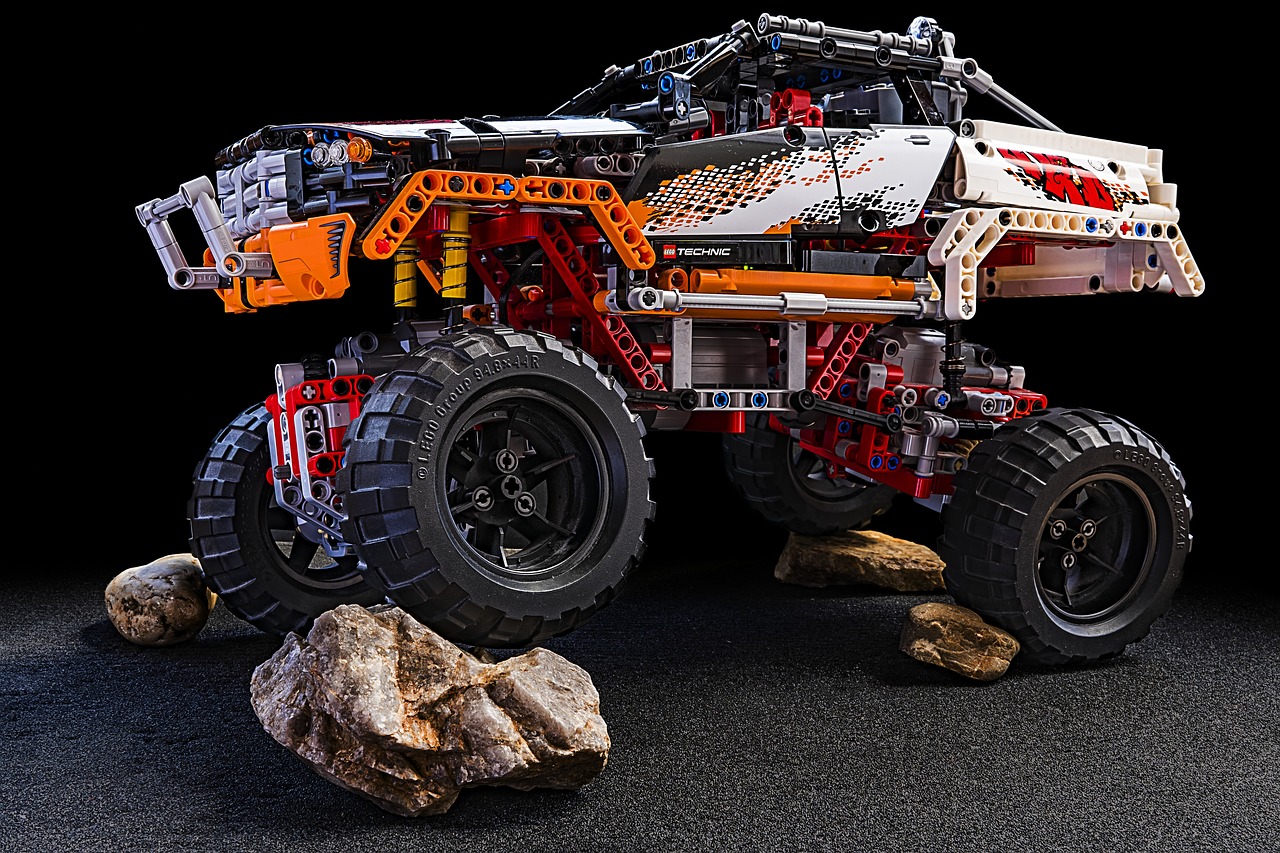 Monster Truck, Lego Technic, Technika, Lego, Technologija, Komponentas, Žaislai, Žaisti, Fonas, Sunkvežimis