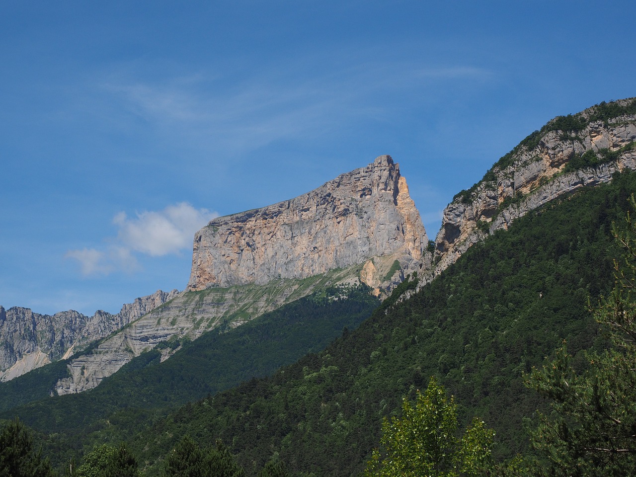 Mont Aiguille, Kalnas, Masyvas, Verkors, Kalnų, Dauphiné-Alps, Westalpen, France, Mesa Tipo, Stalo Kalnas