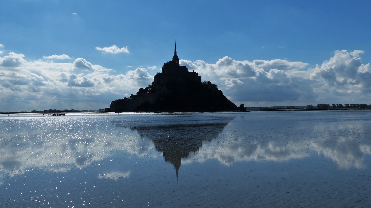 Mont Saint Michel, Abatija, Normandija, Įlanka, Brittany, Rankena, Unesco Paveldas, Paminklas, Keisti Smėlį, Potvynis