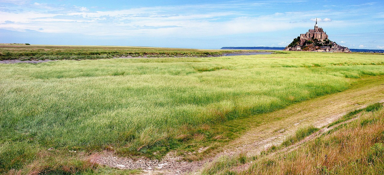 Mont Saint Michel, France, Mont St Michel, Vienuolynas, Sala, Abatija, Atostogos, Bažnyčia, Dažymas, Abendstimmung