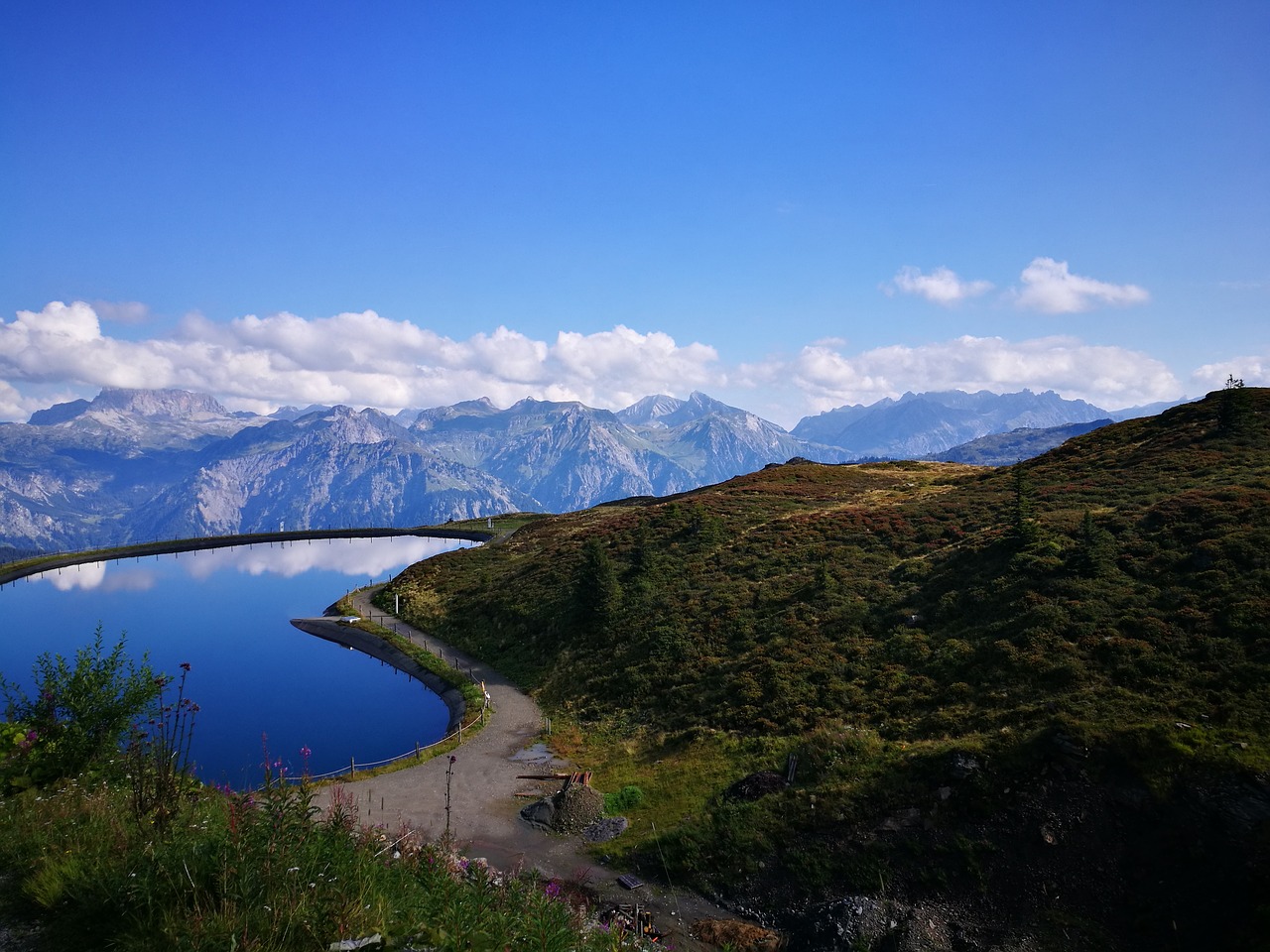 Montafon, Rezervuaras, Kalnai, Mėlynas, Ežeras, Silvretta, Kraštovaizdis, Gamta, Vaizdas, Vasara